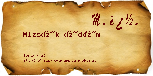 Mizsák Ádám névjegykártya